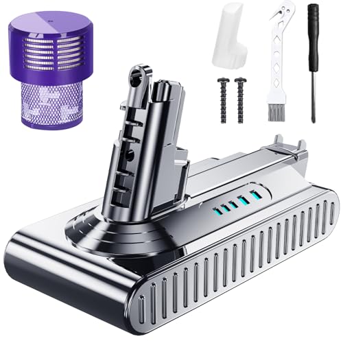 Replacement for dyson v10 battery SV12 7-Cell 206340 Battery 7000mAh Compatible with V10 Animal V10 Absolute Fluffy Motorhead SV12 Cordless Stick Vacuum Cleaner 25.2V 206340 969352-02 Carpet cat dog
