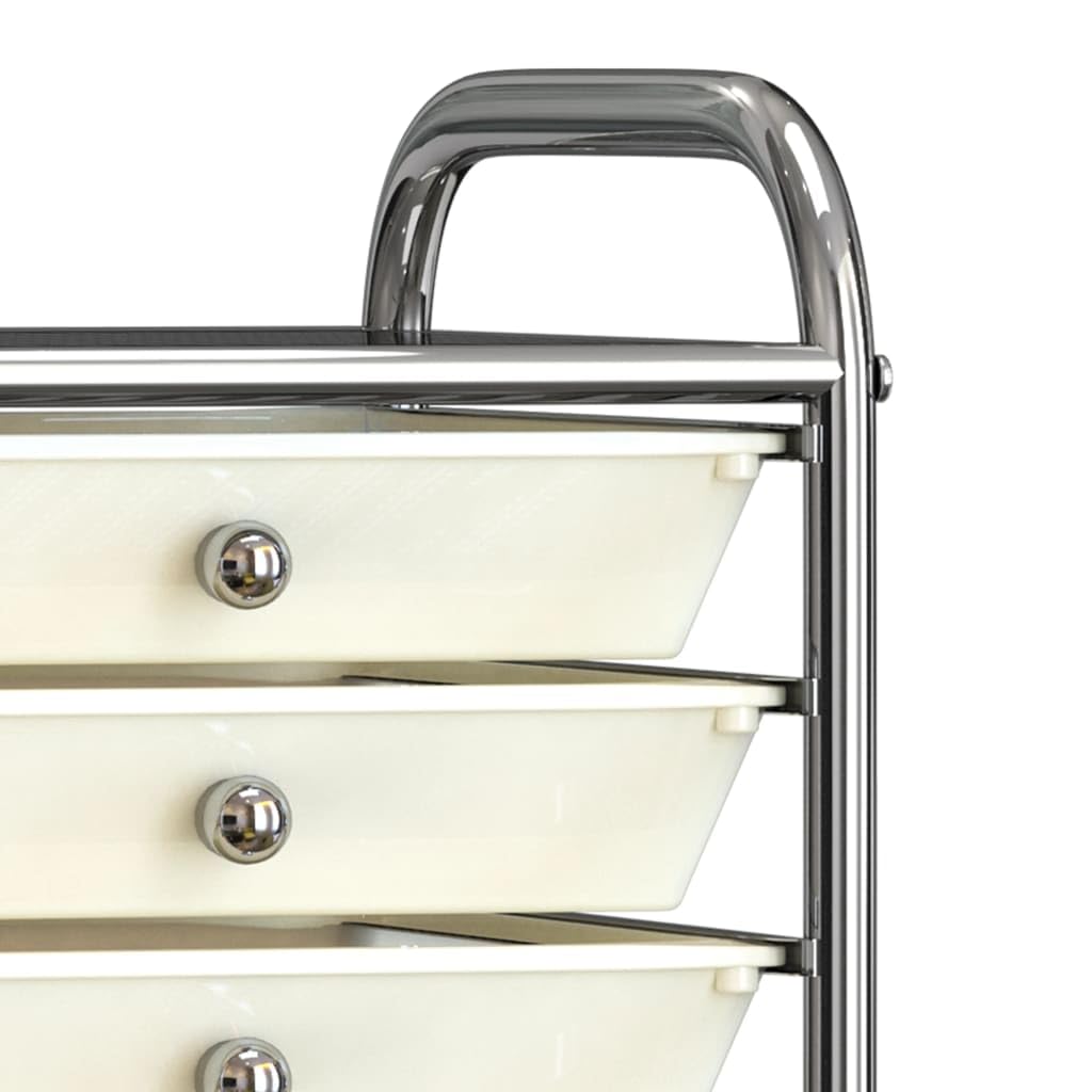 vidaXL Carrito de Almacenaje Portátil 10 Cajones Compras Festival Almacenamiento Salón de Belleza Oficina Peluquería Plástico Blanco