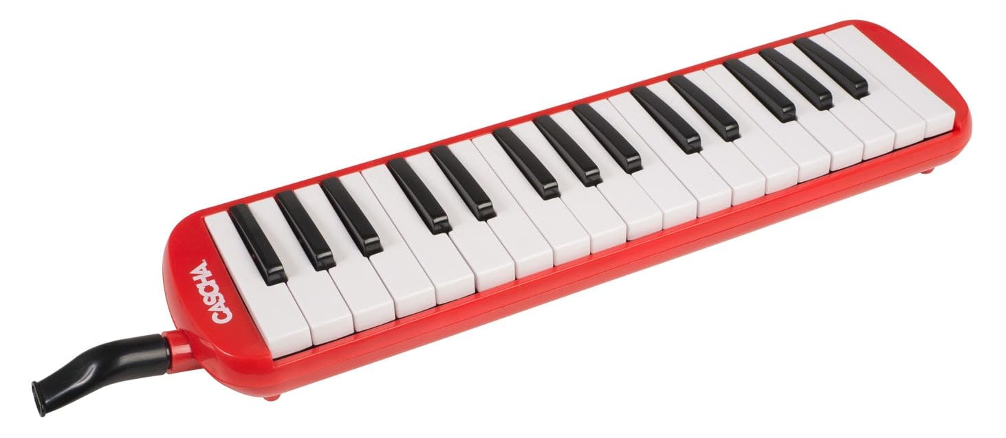 CASCHA Mélodica avec Étui et Embouchure, Instrument pour Enfants et Débutants, Rouge HH 2059