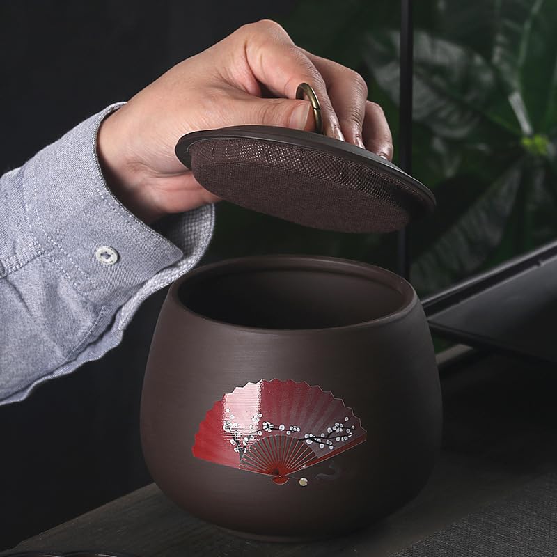 Kaffeedose, Bonbondose, Keramik, for Tee, Kaffee, Zucker, Keksdosen, Kleine Gläser Mit Deckel(Brown)
