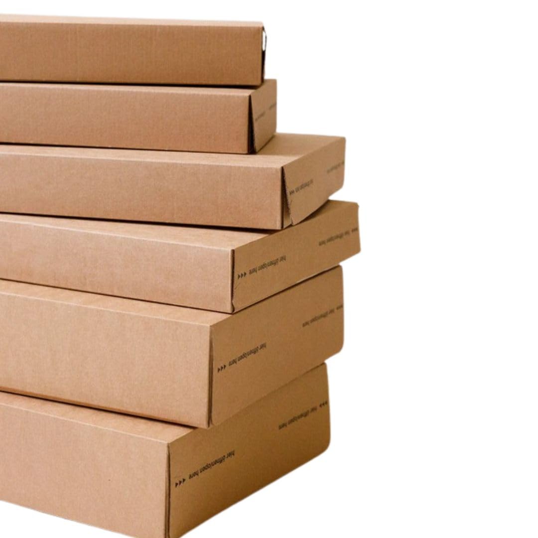 100 Stück Versandboxen aus Wellpappe 350x250x80mm selbstklebend – Versandkartons/Versandschachteln stabil & flach – Faltkartons für DHL Kleinpaket