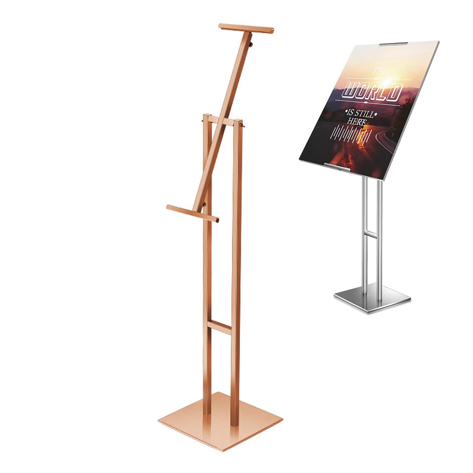 Soporte para carteles, soporte de exhibición de altura ajustable para carteles, pedestal de pie para señalización interior