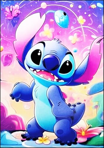 Disney Tableau mural ou de table, série Cartoon Lilo et Stitch, impression artistique sur bois, 30 x 21 cm