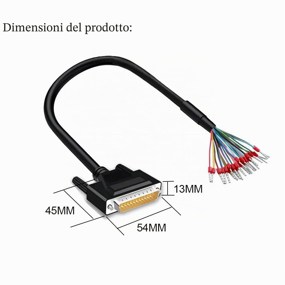 3 metri DB25 maschio RS232 25 pin cavo di prolunga seriale RS232 D-SUB DB25 seriale a 25 Bare Wire Breakout Board Connector