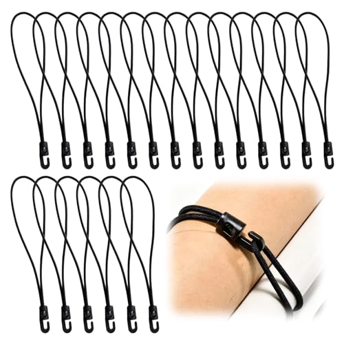 Wcawnlt 20 Pièces Tendeurs en Caoutchouc avec Crochets Élastiques 10 cm, 4 mm Épaisseur, Sandow pour Bâche Petit et Mini Format, Noir, Idéal pour...