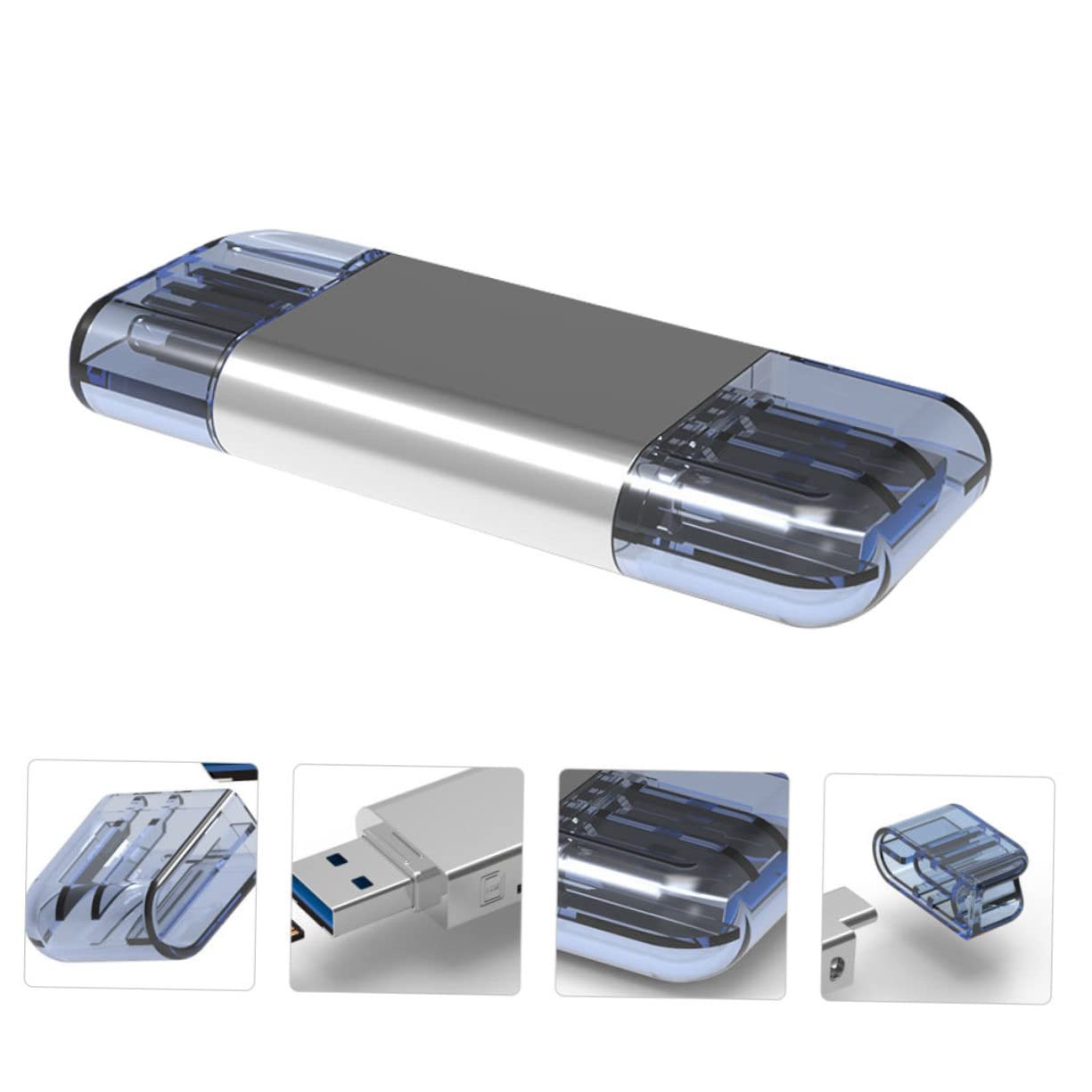 Lettore Schede Usb-c 3.0 in Lega di Zinco e Abs per Backup