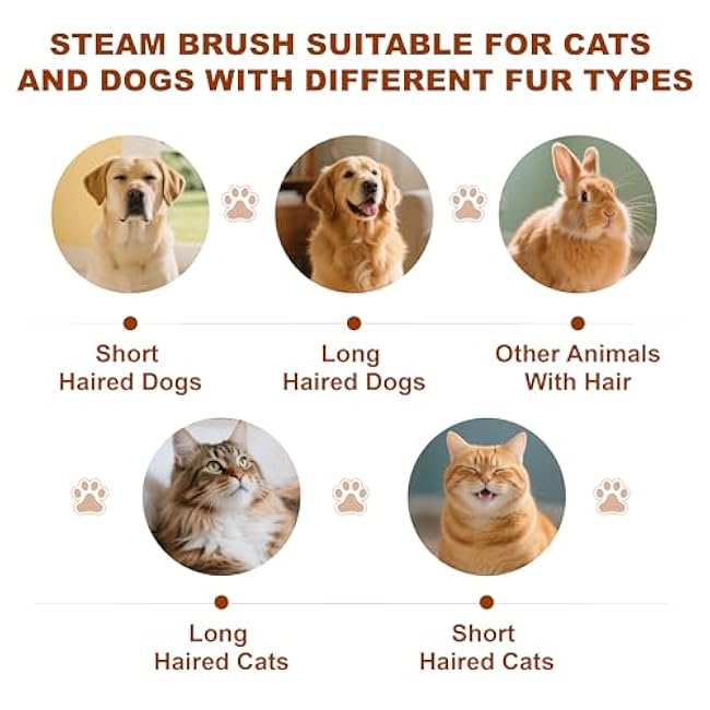Cat Steam Brush for Indoor Cats, Dog Brush for Shedding, Spritz Defur Comb for Short & Long Hair, Pet Spray Hair Removal Comb, USB Rechargeable Grooming Supplies Steam Brush for All Pets (White)-Db97m9pJ