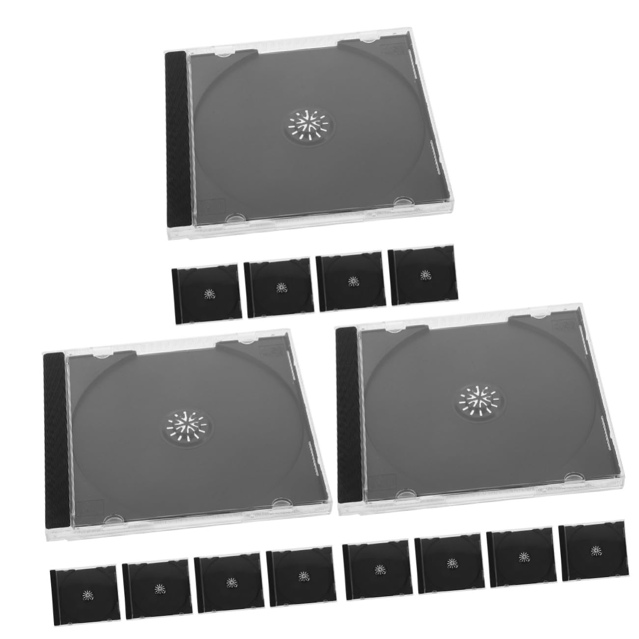 MAGICLULU 15pièces Boîte De Rangement Cd Plastique Dur Étui De Pour Cd Et Dvd Organisateur De Disques Transparent Pour Maison