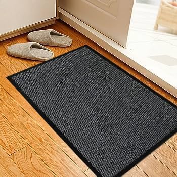 Door Mats Indoor 40cm x 60cm Grey, Washable indoor Outdoor Rugs Matts, Heavy Duty Non-slip Entrance Mat - Image 2