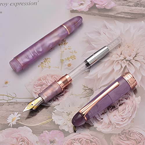 Lanxivi ‎KGL356P557UL Kaigelu 356 Fountain Pen Extra Fine Nib Pink Marble Celluloid thumb #3