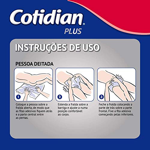 Fraldas para adultos Cotidian Plus Unissex - Incontinência Intensa, 9 unidades, Tamanho M, Cintura: