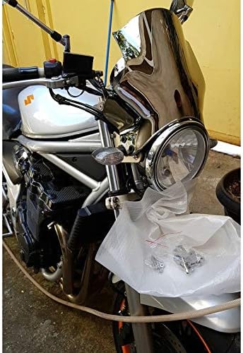 Vista 9 de Parabrisas de motocicleta compatible con XJR1300 XJR1200 XJR400 XJR 1300 1200 400 XJ600N XJ 600 N Parabrisas de vidrio iridio (color: iridio C)