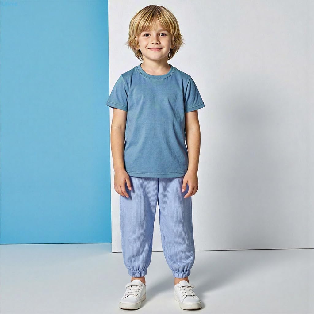 Linwnil Kids' Breathable Quick Dry Ice Silk Pants,Unisex Loose Anti-Mosquito, Sun Protection, Elastic Waist, Cuffed Ankles