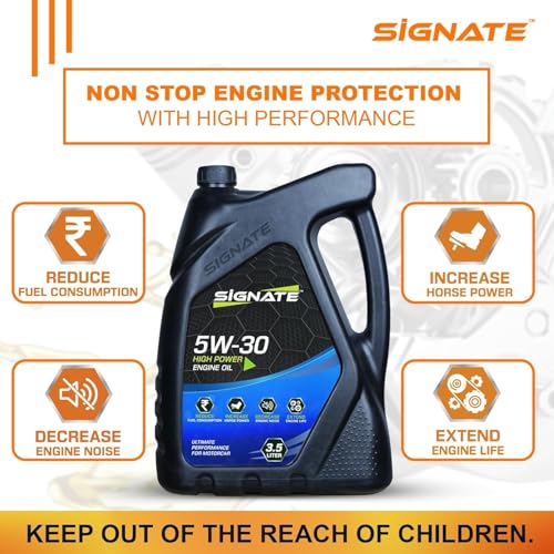 Image of Signate Car Engine Oil for Petrol, CNG and Diesel Car 3.5L, Synthetic Engine Oil for Cars, Anti-Wear Car Engine Oil for Reduced Maintenance Cost, 3.5L