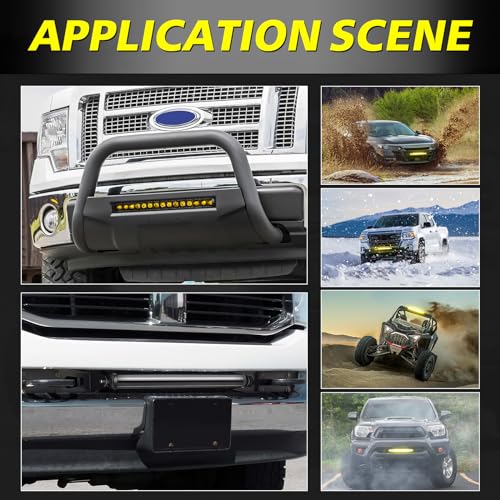 Image of 20 inch 105W Amber Single Row LED Light Bar w /Wiring Kit & Cover
