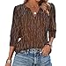 Shirts for Women V Neck Lightweight T Shirts 2025 Summer Comfy Trendy Tops Loose Dressy Casual 3/4 Sleeves Blouse
