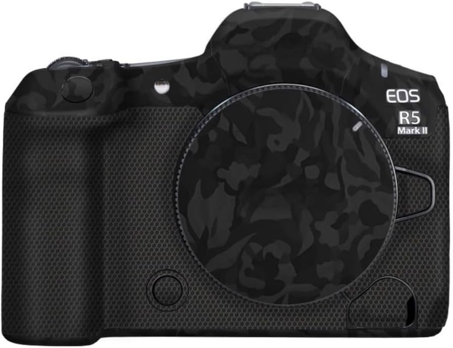 Camera Skin Wrap R5II Anti-Scratch Sticker Coat Vinly Protective Film Body Protector Decals Cover for Canon EOS R5 Mark II R5 II (Shadow Camo Black)