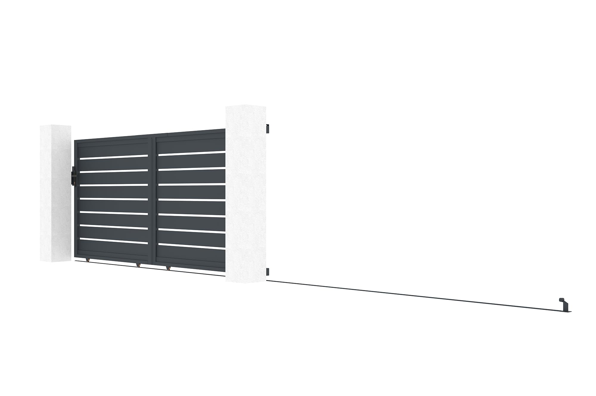 Casanoov Puerta corredera exterior​ 3,5m VOGEL Alt.160cm aluminio gris