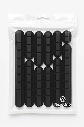 Kit organizador de cables, 12 clips adhesivos de silicona para cables, color negro, sistema de gestión de cables para escritorio y mesita de noche