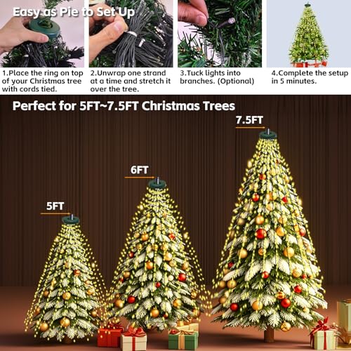 Luces de Navidad LED para árbol interior y exterior miniatura 6