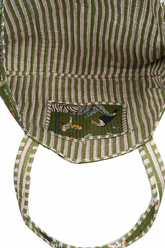 Bolso Tote de algodón estampado hecho a mano INDACORIFY miniatura 4