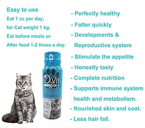 Ovit X2 Pcs(100Ml) Multivitamin Daily Essential Cat Food Vitamins & Minerals Omega3, Helps Support Health, More Fat, Digestion, Skin, Coat, Allergy Immune Supplement Nourished Blood & Eye thumb #1