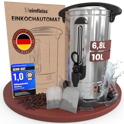 Heimfleiss® Glühweinkocher 10L aus Edelstahl | 1500W...
