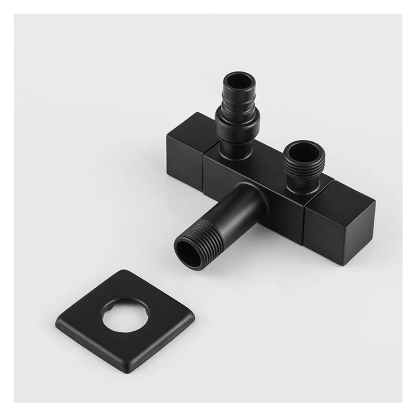 GUYTRM Zawór trójdrożny G1/2 mosiężny zawór kątowy do pralki, toalety, zawór odcinający, kran wielofunkcyjny, czarny lingli(Black1)