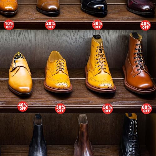 Goktvai 20 Hojas/1200uds Pegatinas de Descuento 10%-60%, Etiquetas Autoadhesivas Redondas de 25mm para Promociones para Tiendas Rebajas y Supermercados (Rojas) - imagen 4