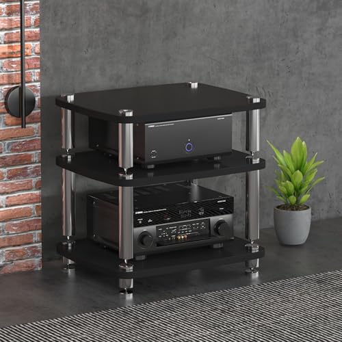 Genérico Estante de Audio, Estante para Juegos, Soporte de Esquina para Medios audiovisuales, Estante para DVD, Vitrina para CD, Soporte para Entretenimiento, Torre de Audio, Soporte para Tocadiscos,