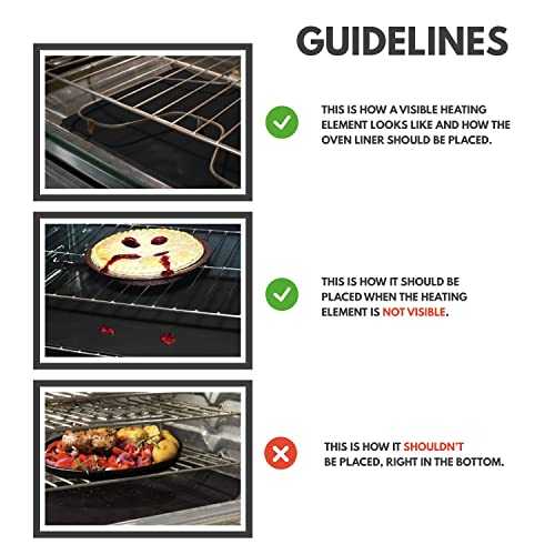 Cooks Innovations Non-Stick Oven Protector Mat - 2 Heavy Duty Nonstick Oven Rack Liners To Protect Convection, Electric, Gas, & Microwave Ovens - Bpa & Pfoa Free Heat Resistant Baking Mat #TOP4