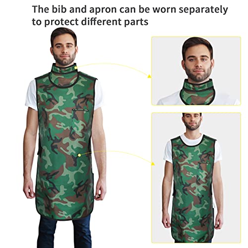Image of 0.5mmPb Lead Apron with Thyroid Shield Collar - X-Ray Apron Lightweight X-Ray Shield Apron Dental Lead Apron