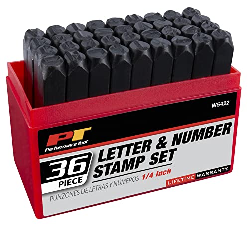 image for Performance Tool W5422 36-Piece Steel Letter/Number Stamping Set for I
