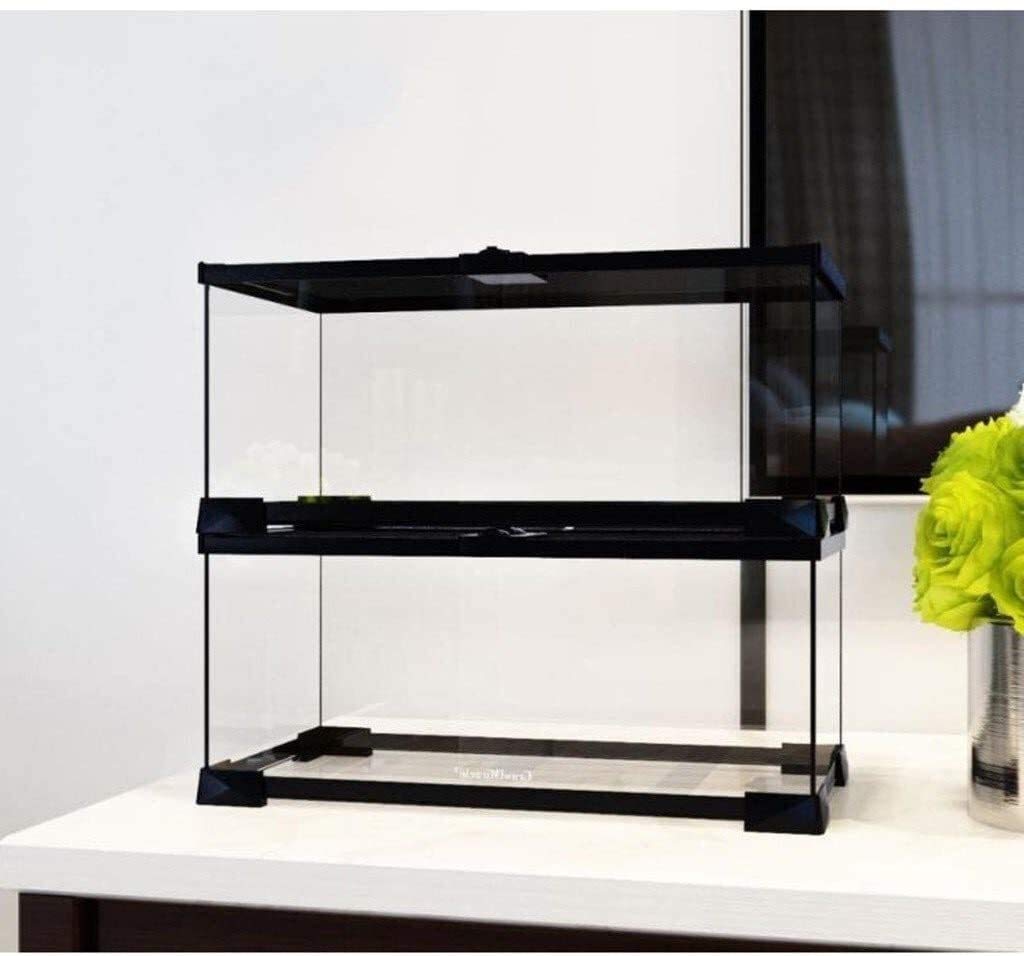 Tanque de Anfibios portátil, terrario para Reptiles de Oficina, Caja de Actividades, Tanque de hábitat para Reptiles, Caja de Transporte para Reloj con Jaula de Tortuga y Lagarto