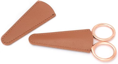 Miniatura 3 de 6 piezas de tijeras de seguridad de cuero sintético funda protectora de tijeras de corte de pelo, tijeras de costura, funda de tijeras de belleza