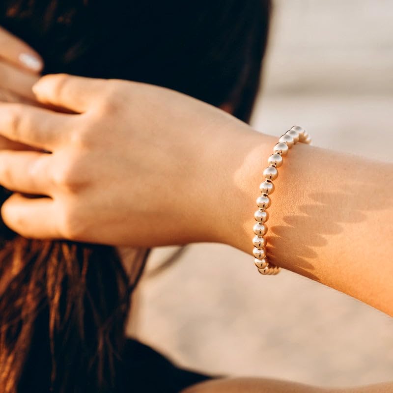 MOROTOLE 5PCS 14K Gold Plated Bracelets Set for Women Men Adjustable Hypoallergenic Stackable Stretch Bracelet Cuban Chunky Flat Link Chain Beaded Punk Gold Bracelets Jewelry Gifts for Women3