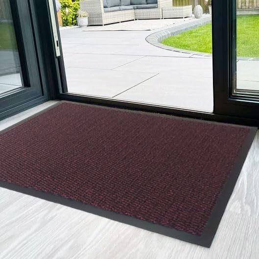 RSM RUGS Heavy Duty Non Slip Dirt Trapper Rubber Edge Barrier Mats Floor Carpets Entrance Rugs