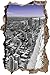 Produktbild Pixxprint 3D_WD_4999_62x42 Hochhäuser Gold Coast Queensland Wanddurchbruch 3D Wandtattoo, Vinyl, schwarz / weiß, 62 x 42 x 0,02 cm