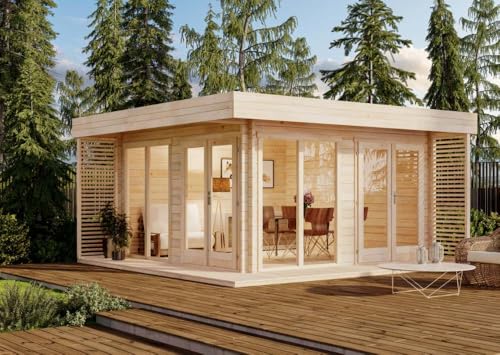 Alpholz Gardenlounge Viva A Gartenhaus aus Holz in Naturbelassen mit...