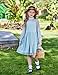 Arshiner Girls Blue Dress Fall Long Sleeve Party Fancy Easter Tulle Dresses Size 10-12