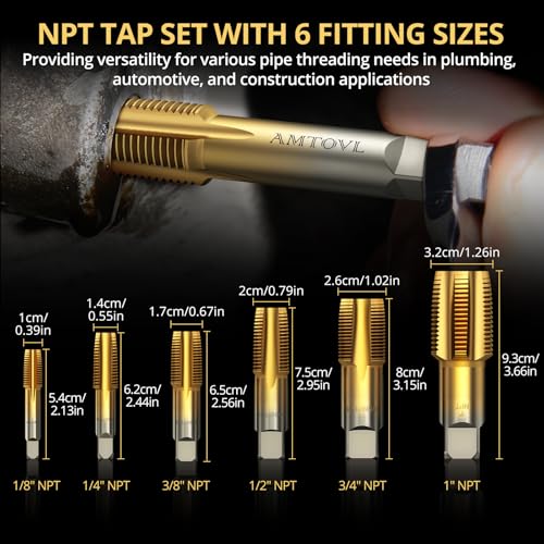 Amtovl AVL040 Npt Pipe Tap Set - 6-Piece thumb #1