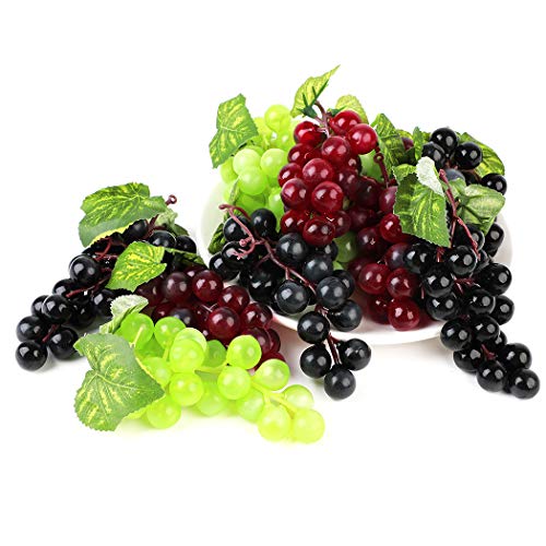 image for JUSTDOLIFE 15 Bunches Artificial High Simulation Grapes Fake Grapes De