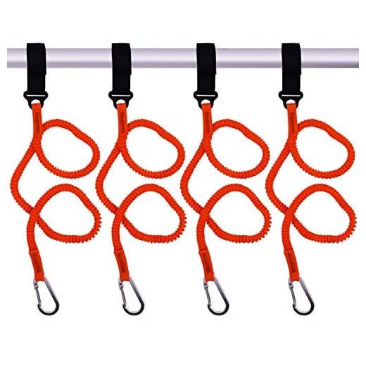YYST Orange Paddle Leash Paddle Holder Tool Lanyard - No Paddle (Orange X 4 Pack)