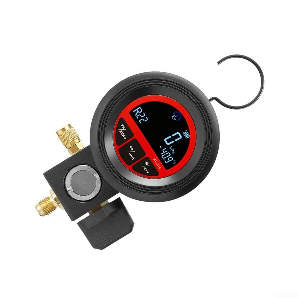 Manometro digitale elettronico RV-516, test sottovuoto, manometro digitale 6000 kPa, strumento HVAC ad alta precisione, manometro digitale, 24 interruttori di pressione con display LCD retroilluminato