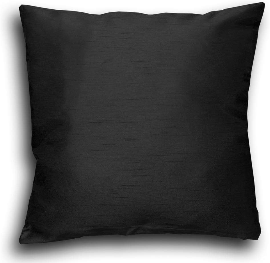 John Aird Plain Faux Silk Cushion Cover 18" x 18" (Black)