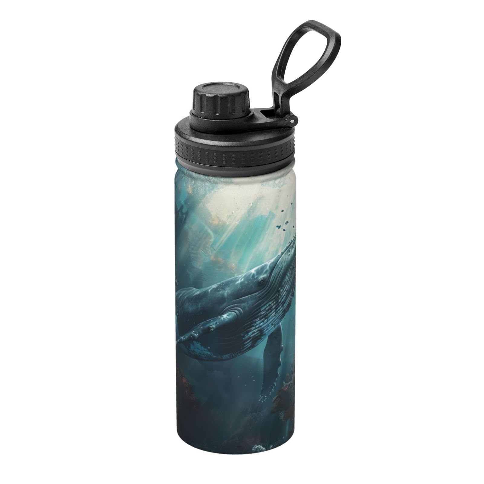 Kfjghhl Insulated Stainless Undersea Whale Steel Water Bottle For Sport Gym Travel Leak Camping Hiking Hydration