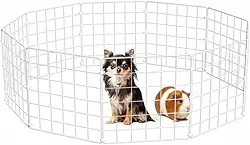Cercadinho Pet Dobrável Móvel Articulado Cachorro Pequeno Porte Filhote Porquinho da Índia 10 Telas 30cm de Altura Branco