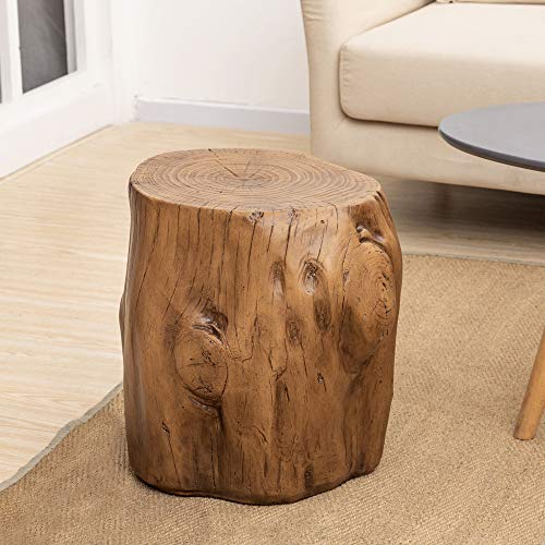 Ball & Cast Concrete Stool End Table, 16.5"H, Brown #TOP6