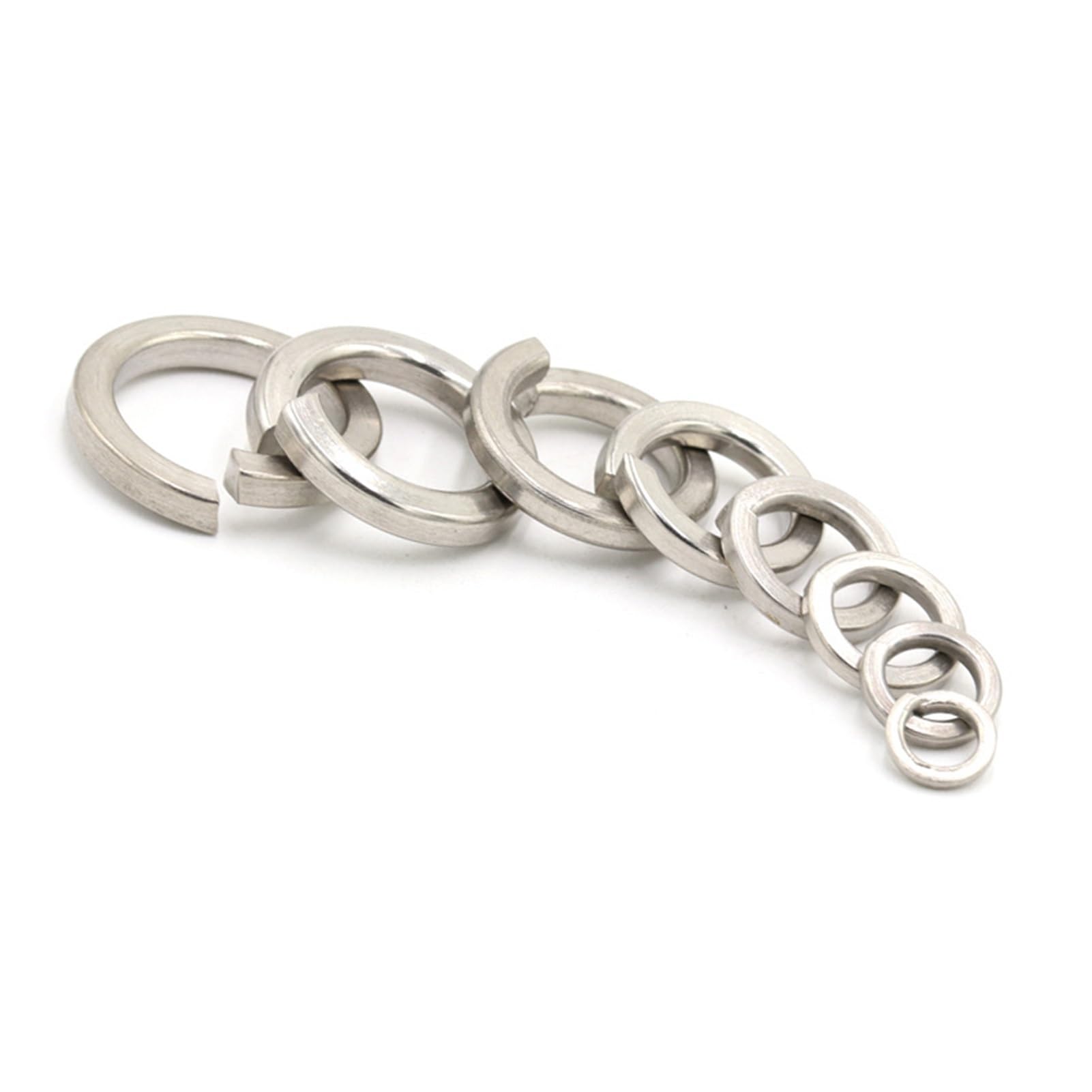 DHAEY SeroNi 10/50/ 100 Stück Feder-Split-Lock-Unterlegscheibe, elastische Dichtung, M1,6, M2, M2,5, M3, M4, M5, M6, M8, M10, M12, M16, M24, M27, M30, Edelstahl A2 Gasket(M20,50Pcs)