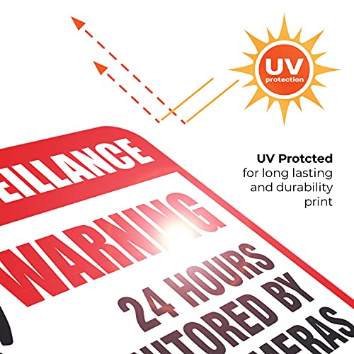 (6 Pack) 24 Hour Video Surveillance Sign, 2½X3½" 4 Mil Sleek Vinyl Decal Stickers Weather Resistant Long Lasting Uv Protected And Waterproof Made In Usa By Sigo Signs #TOP3